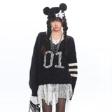 Digital Mink Lace Trim Sweater