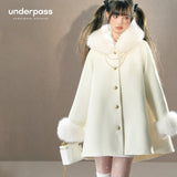 Original Milky White Fur Collar Coat Jacket