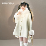 Original Milky White Fur Collar Coat Jacket