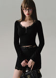 Low waist lace splicing straight skirt
