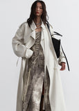 Minimalist Lime White Long Trench Coat
