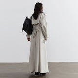 Minimalist Lime White Long Trench Coat