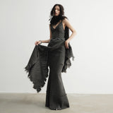 Raw Edge Tassel Fairy Slip Dress
