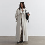 Minimalist Lime White Long Trench Coat