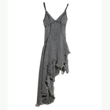Raw Edge Tassel Fairy Slip Dress