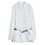 Modern Chinese Style Printed Shirt Dress