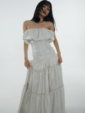 White Moonlight Ruffle Tube Dress