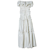 White Moonlight Ruffle Tube Dress