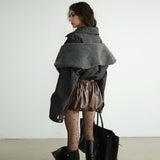 Dark Rock Distressed Layered Jacket