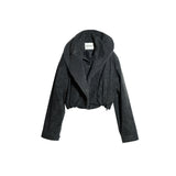 Dark Rock Distressed Layered Jacket