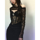 High-End Lace Hip-Hugging Party Dress