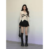 イレギュラーレースバレエコアミニスカート