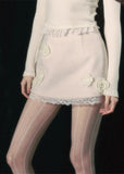 White Tower Rose Lace Skirt