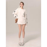 ルーズフィット コミックプリント ロングスリーブTシャツ