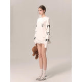 ルーズフィット コミックプリント ロングスリーブTシャツ