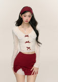 Lace Trim Slim Fit T-Shirt and skirt