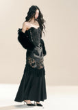 Cold Black Swan French Lace Dress