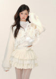 韓国風レースプラッシュショートジャケット