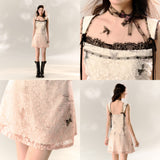 Butterfly Fragrance Gradient Lace Dress