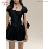 Academy Chic Denim Square Neck Dress