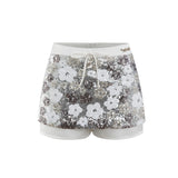 Floral Galaxy Sequin Mini Skort