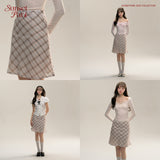 Plaid Sheer Slim Fit Skirt