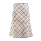 Plaid Sheer Slim Fit Skirt