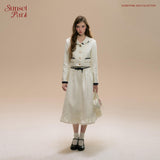 화이트 울 네이비 칼라 여아용 정장