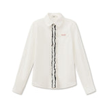 Retro Ruffle Contrast College Shirt
