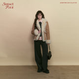 Vintage Khaki/Pink Suede Fur Jacket