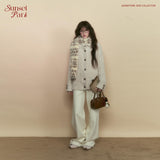 Twisted Stand Collar Lazy Relaxed Knitted Sweater Jacket