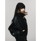 ブラックPUモトウィンタージャケット