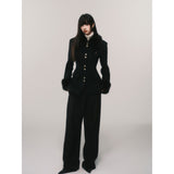 Retro Fur Collar Wool Jacket