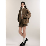 Retro College Wool Skirt Suit