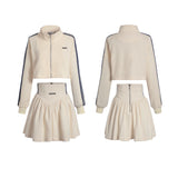 Tennis Waffle Sweatshirt Skirt Set