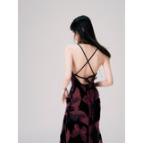 벨벳 버터플라이 스윙 드레스 