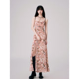 アプリコットフローラルスウィングドレス