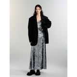 Velvet Backless Swing Dress