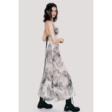 Swing Collar Backless Maxi Dress