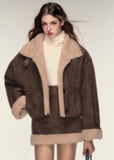 Retro Maillard Fur Skirt Set