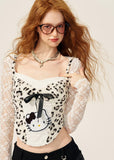Lace Leopard Kitten Tee