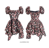 ピンクのレースのイレギュラーなホットガールドレス