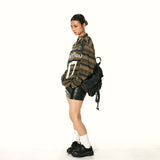 Vネックジャージ長袖Tシャツカレッジスタイル