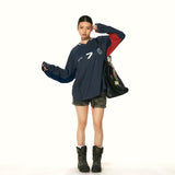 Vネックジャージー長袖Tシャツトップス