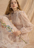 Chiffon Long-Sleeve Maxi Dress