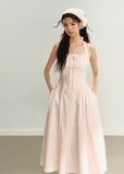 Halter neck waist suspender dress