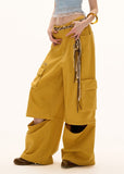 Detachable two way loose casual pants