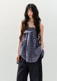 Gingham Bow Tube Top and skirt 2way