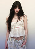 Cotton embroidered short camisole tops