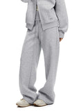 Hooded stand-up Loose straight sweatpants